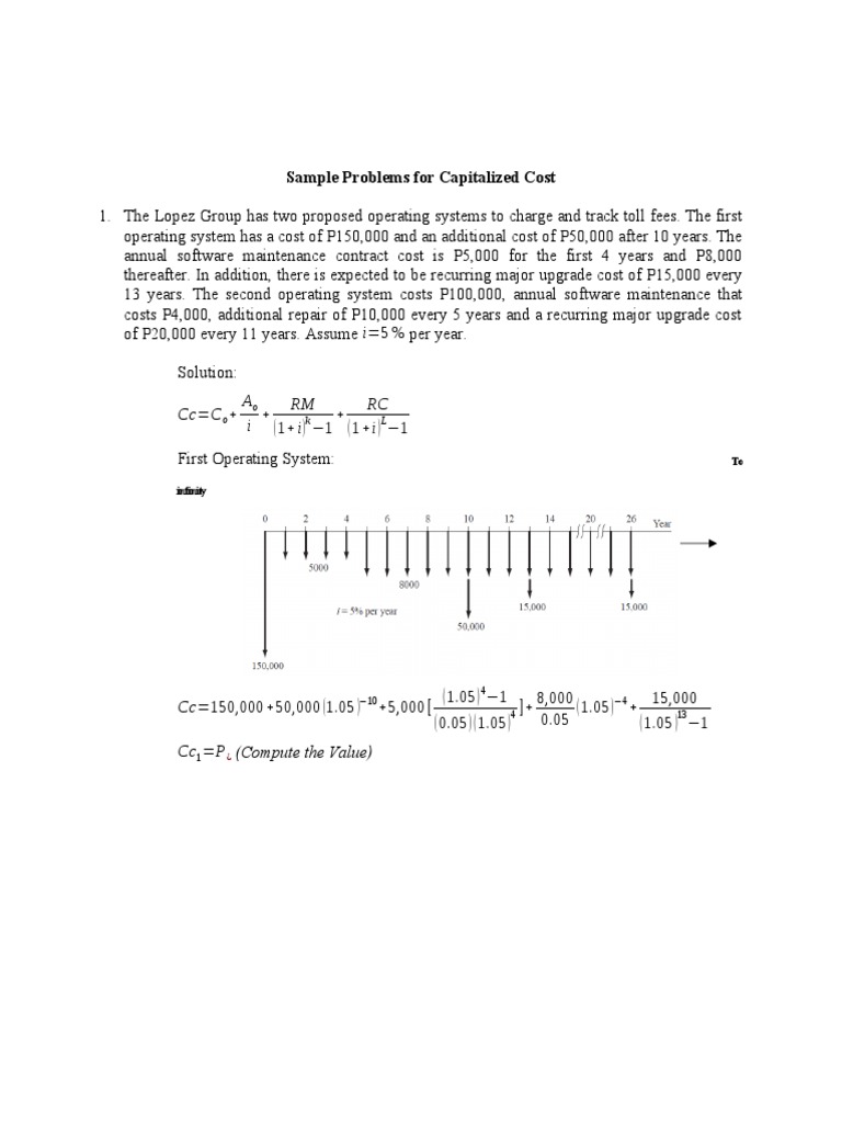 Capitalized Cost Sample Problems | PDF | Money | Financial Services