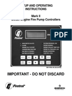 Important - Do Not Discard: Setup and Operating Instructions Mark II Diesel Engine Fire Pump Controllers