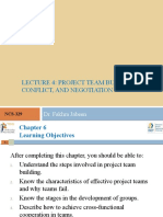 Lecture 4: Project Team Building, Conflict, and Negotiation: Dr. Fakhra Jabeen