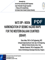 Nato SFP - 983054 Harmonization of Seismic Hazard Maps For The Western Balkan Countries (Bshap)