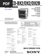 Service Manual: HCD-BX2/DX2/DX2B