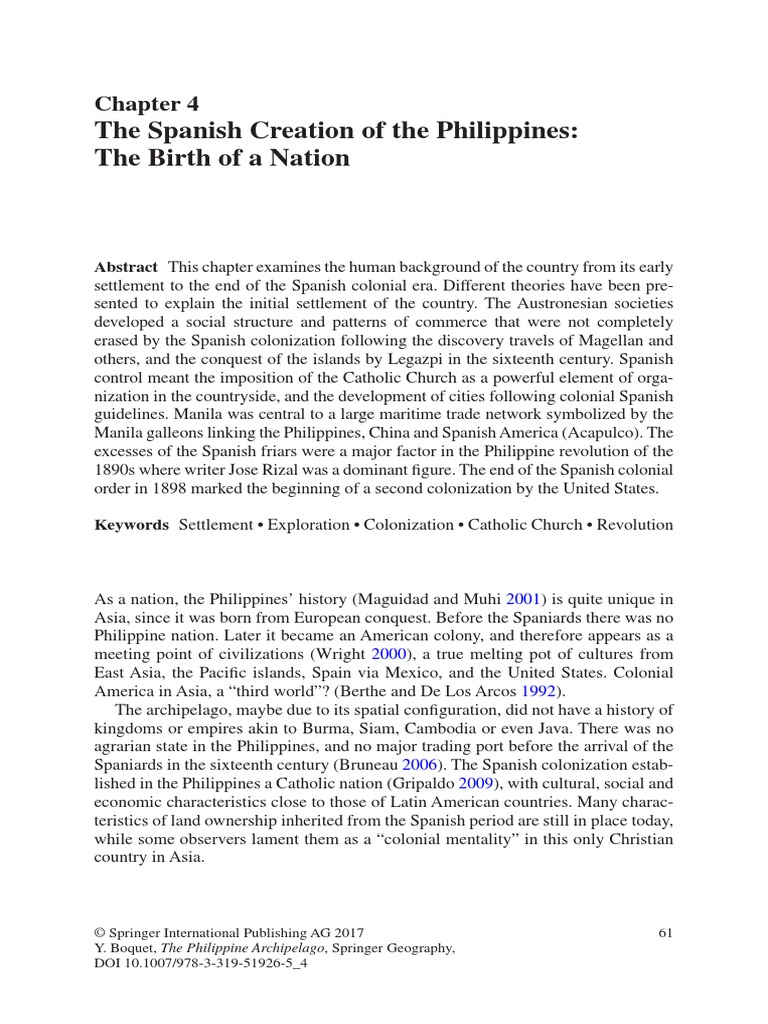 The Spanish Creation of The Philippines: The Birth of A Nation | PDF ...