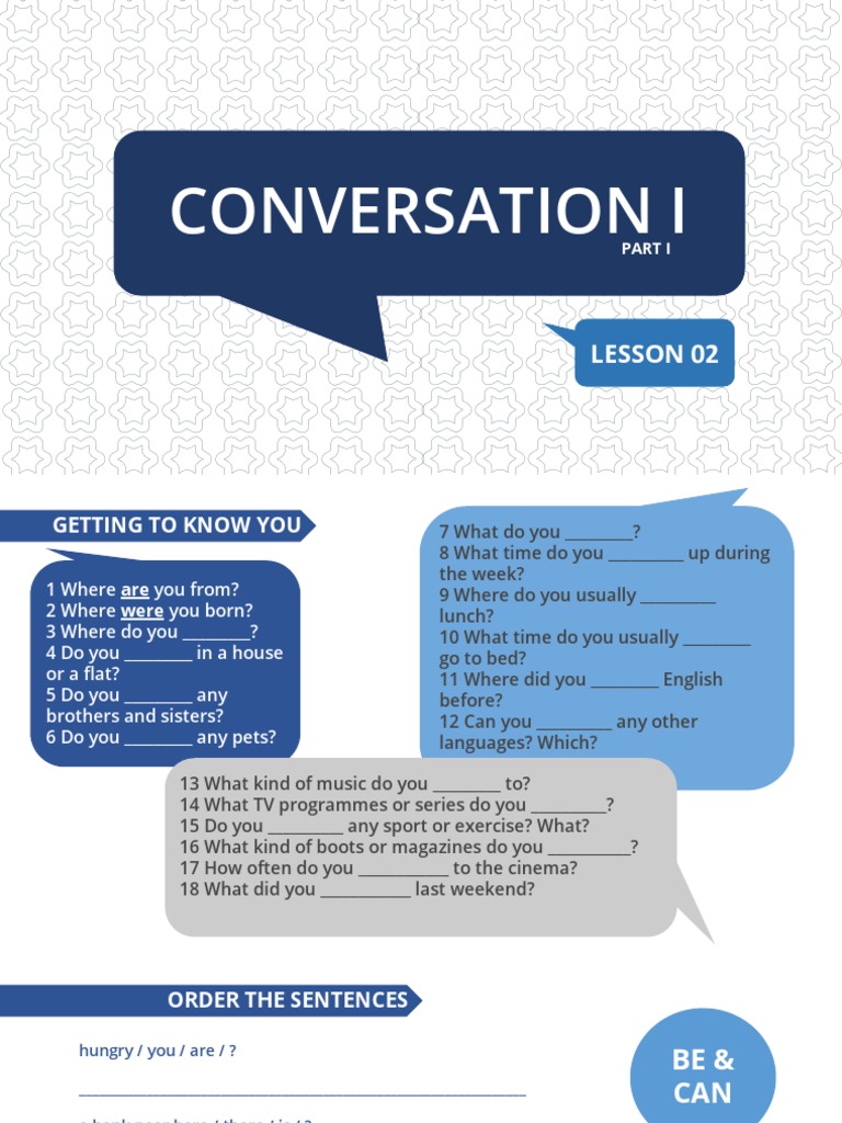Conversation I - Lesson 02 | PDF | Question | English Language