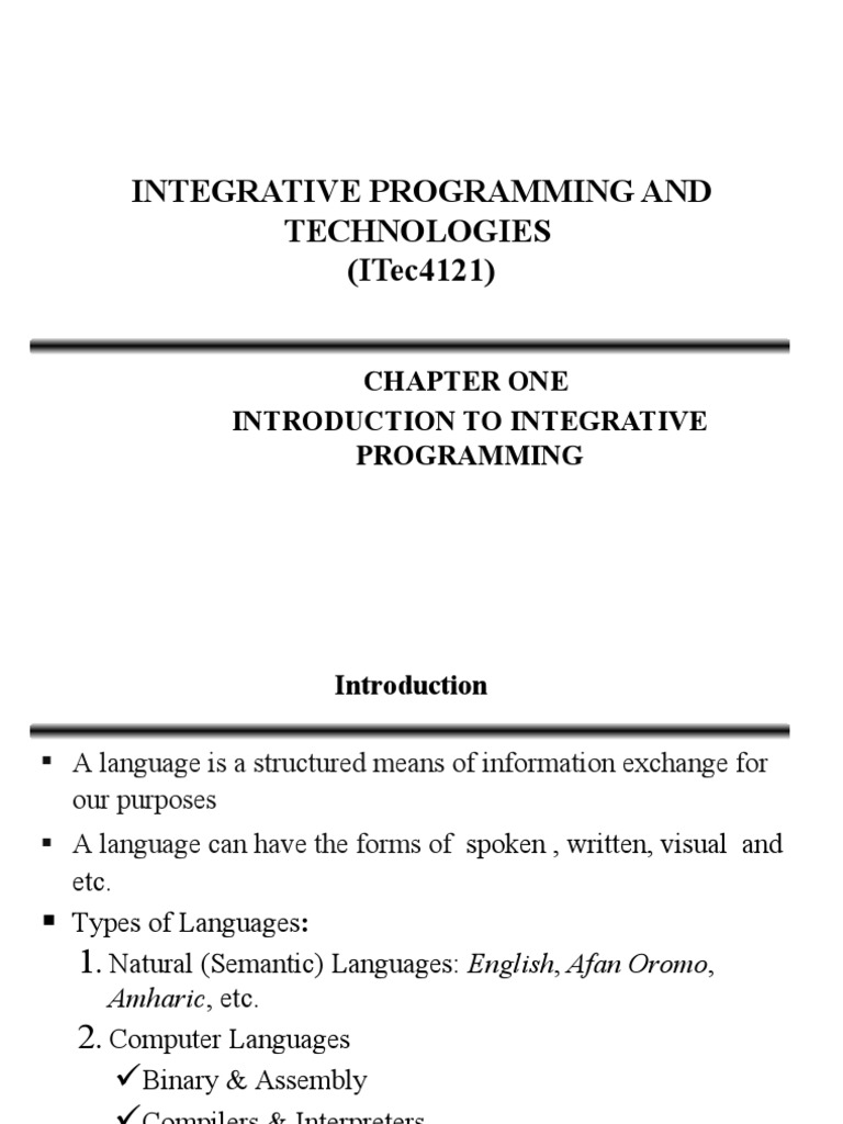 Integrative Programming and Technologies (Itec4121) | Download Free PDF ...
