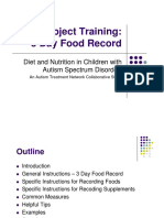 Subject Training: 3 Day Food Record: Diet and Nutrition in Children With Autism Spectrum Disorder