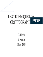 Les Techniques de Cryptographie: G. Florin S. Natkin Mars 2003