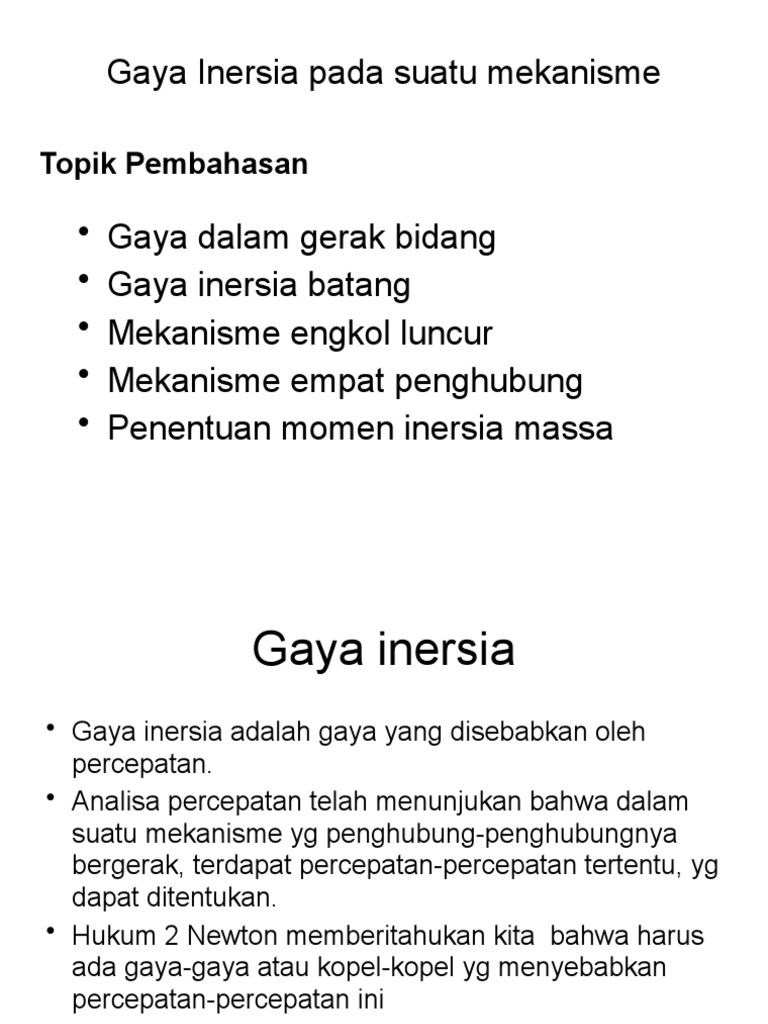 Analisa Gaya Inersia | PDF | Sains & Matematika