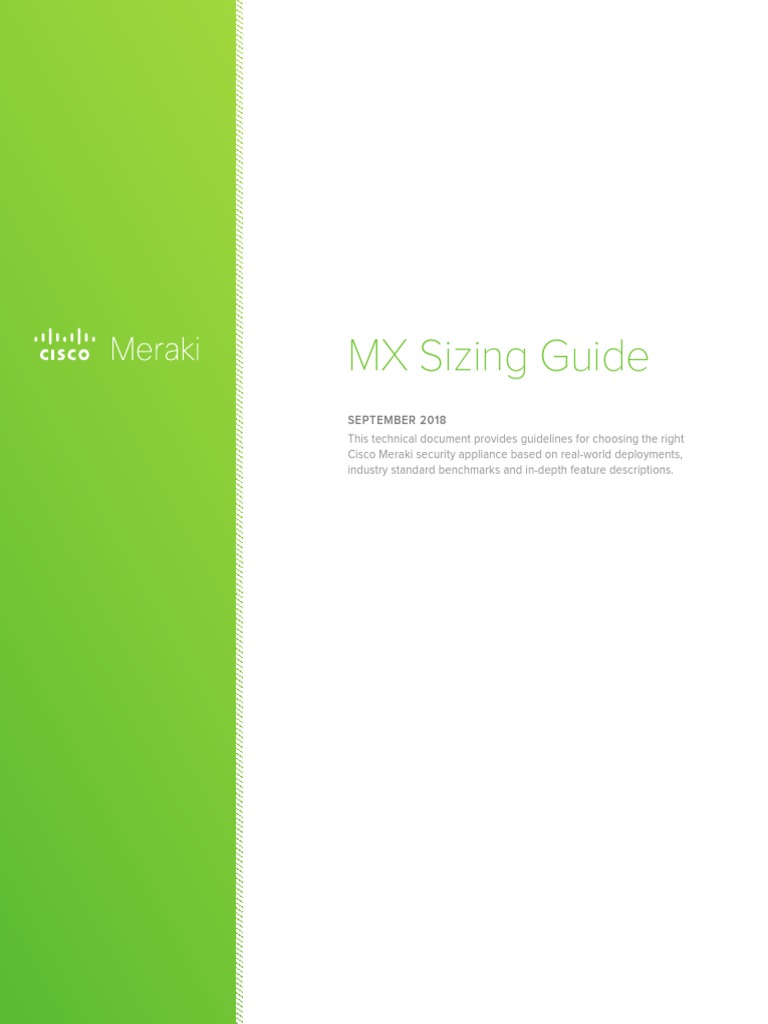 Cisco Meraki MX Sizing Guide | PDF | Virtual Private Network | Computer ...