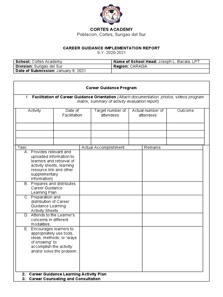 Career Guidance Report 2020-2021 | PDF | Educational Psychology | Learning