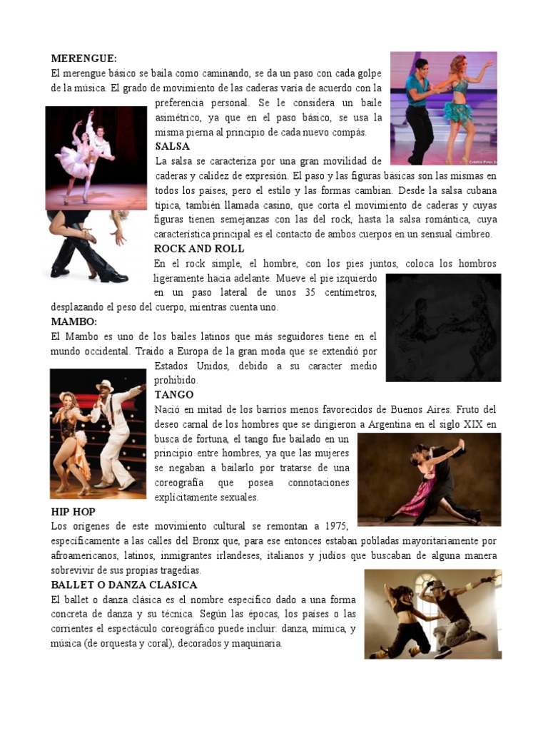 10 Tipos de Baile | PDF | Ballet | Bailes