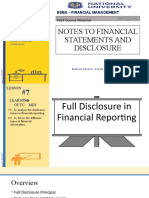 Notes To Financial Statements and Disclosure: FLEX Course Material