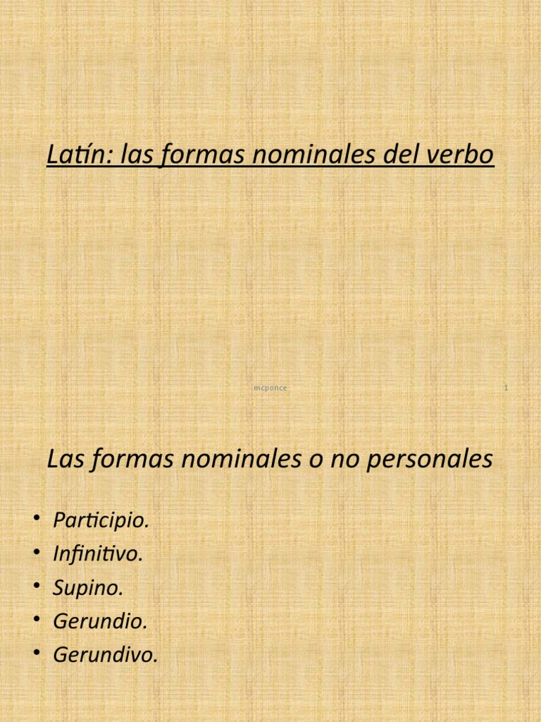Formas Nominales Verbo | PDF | Verbo | Mecánica del lenguaje