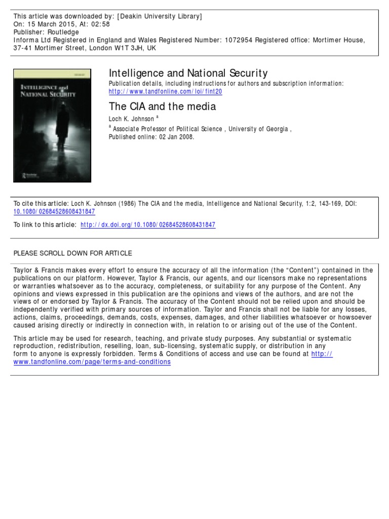 CIA and The Media War | PDF | Director Of Central Intelligence ...