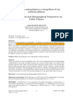 Perspectivas Antropológicas y Etnográficas de Las Políticas Públicas