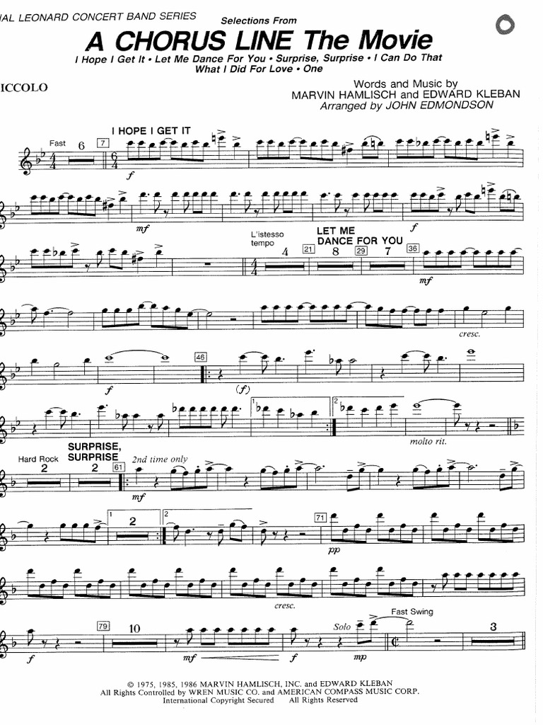 A Chorus Line - Partes | PDF