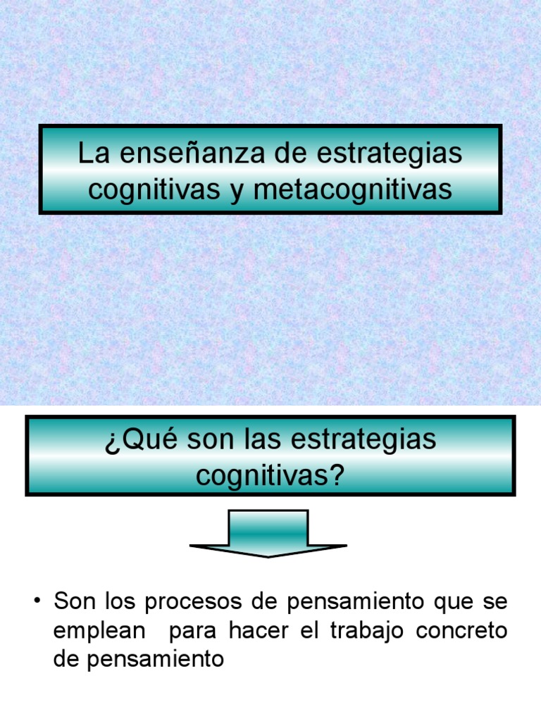 Estrategias Cognitivas y Metacognitivas | PDF | Teoria de la mente ...