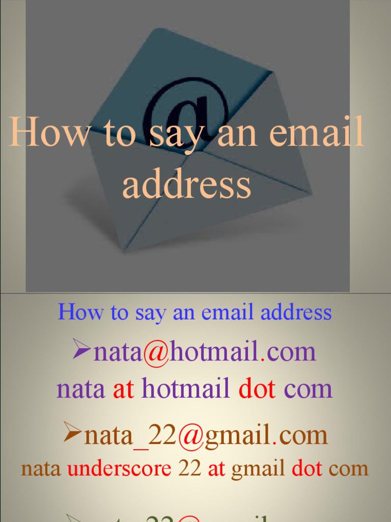 how do you say email address in english