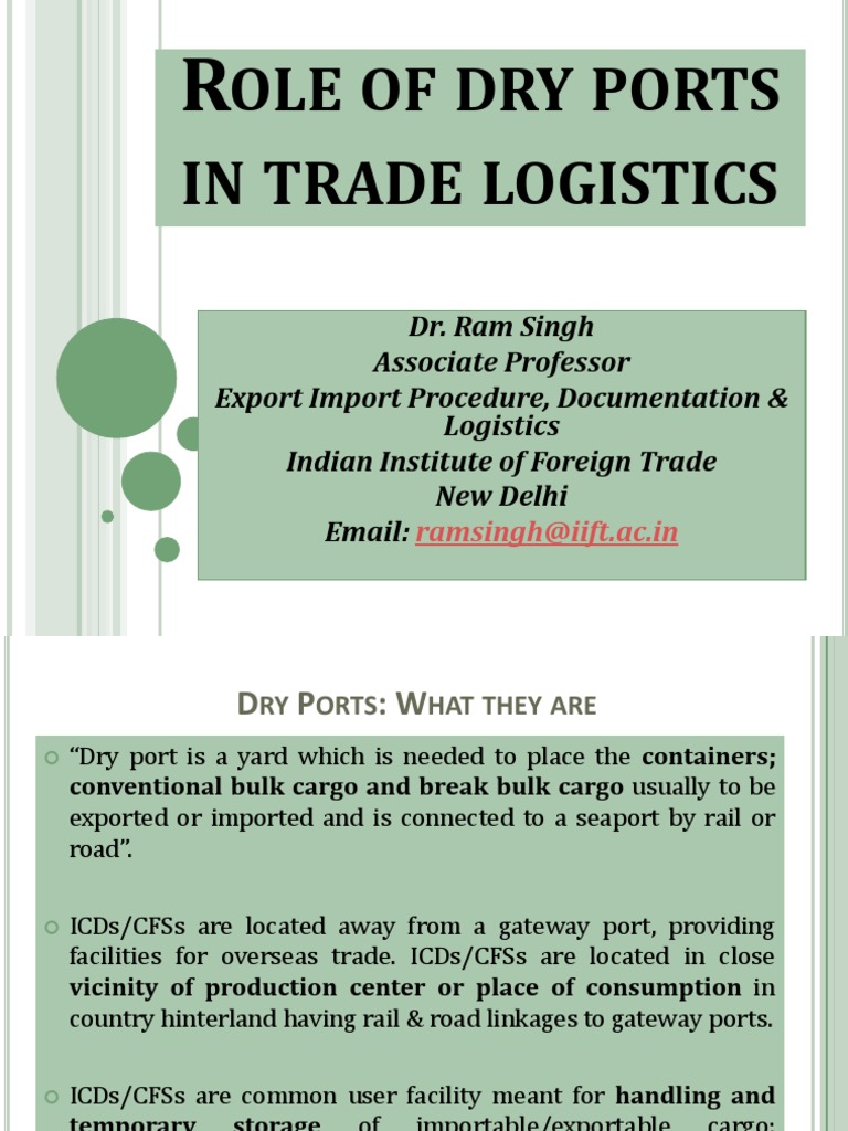 Role of Dry Ports PDF Containerization Port