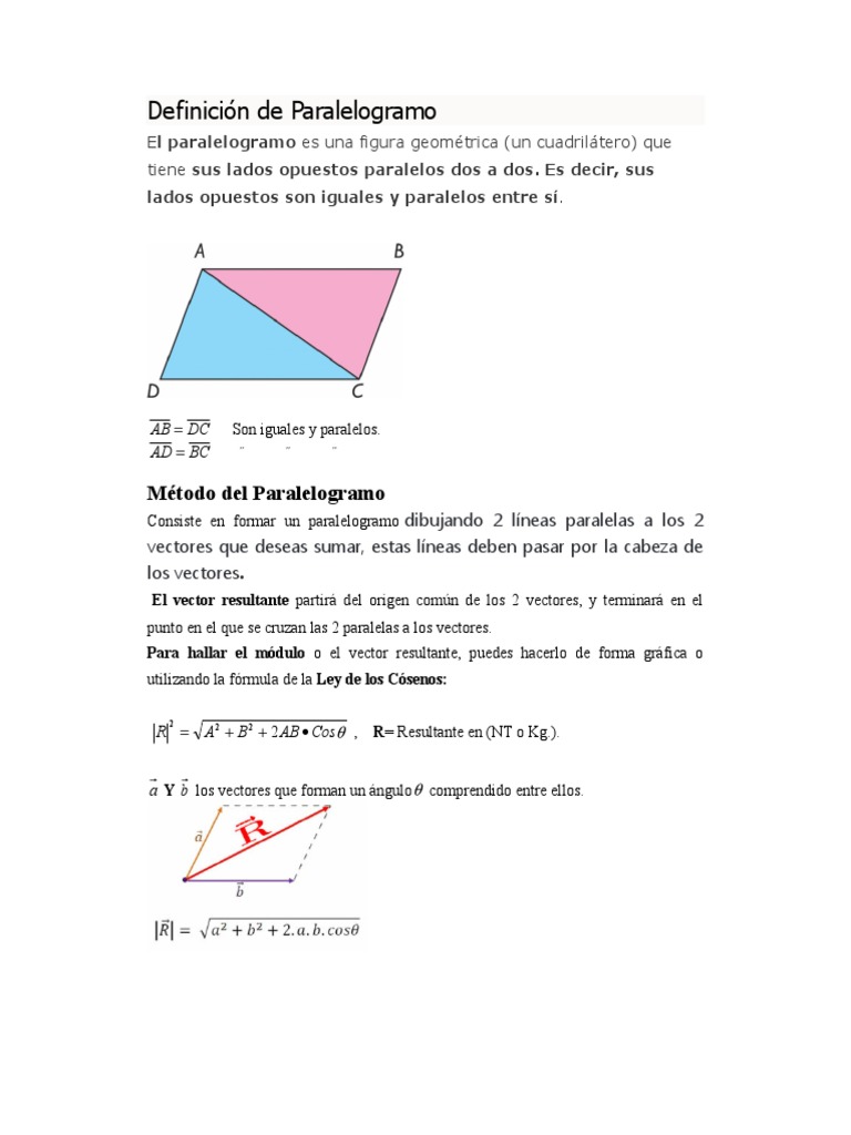 Definición y Métodos del Paralelogramo | PDF, image size:768x1024