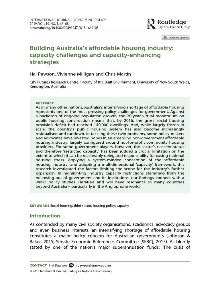 Australia's Affordable Housing Industry | PDF | Public Housing ...