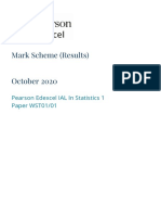 Statistics 1 Oct '20 Mark Scheme