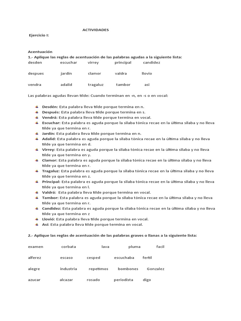 Reglas de Acentuación en Español | PDF | Fonética | Voz humana