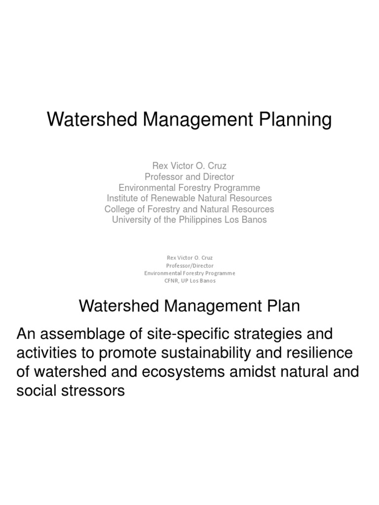 Watershed Management Planning Pdf Forestry Environmental Degradation
