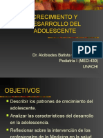 Crecimiento Y Desarrollo Del Adolescente: Dr. Alcibíades Batista González, MD. Pediatría I (MED-430) Unachi