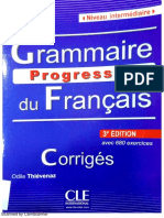 CORRIGES Grammaire Progressive 3e Edition Niveau Intermediaire LIBRO AZUL PDF