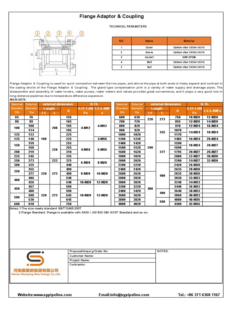 4flange Adaptor Coupling | PDF | Pipe (Fluid Conveyance) | Chemical ...