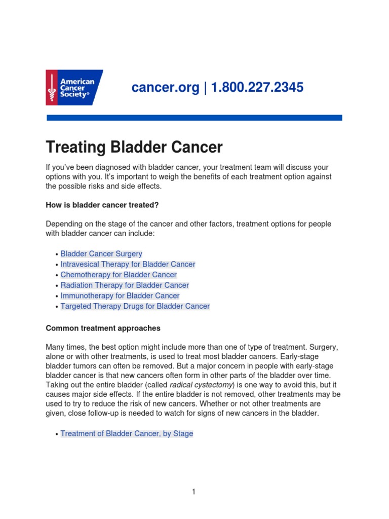 Treating Bladder Cancer | PDF | Chemotherapy | Radiation Therapy