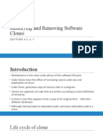 Identifying and Removing Software Clones: LECTURE # 3, 4, 5