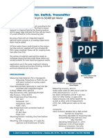 DS15 Flow Indicator, Switch, Transmitter: F.S. Flow Ranges From 24 LPH To 50,000 LPH Water