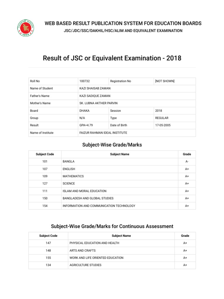 Web-Based Result Publication for Exams | PDF