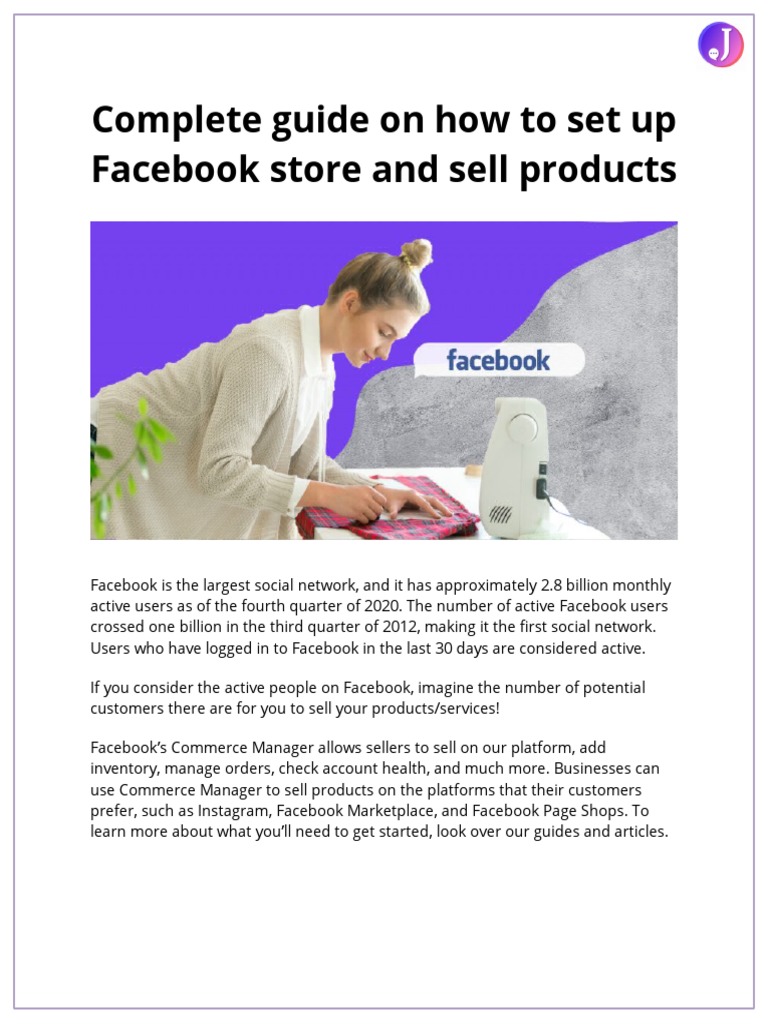 Complete Guide On How To Set Up Facebook Store and Sell Products PDF Facebook Social