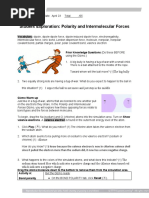 Polarity and Intermolecular Forces Lab Sheet