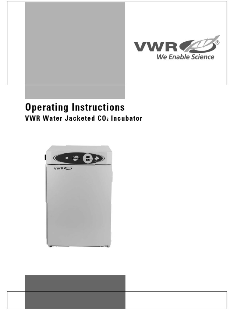 Operating Instructions VWR Water Jacketed CO Incubator PDF Purified Water Carbon Dioxide