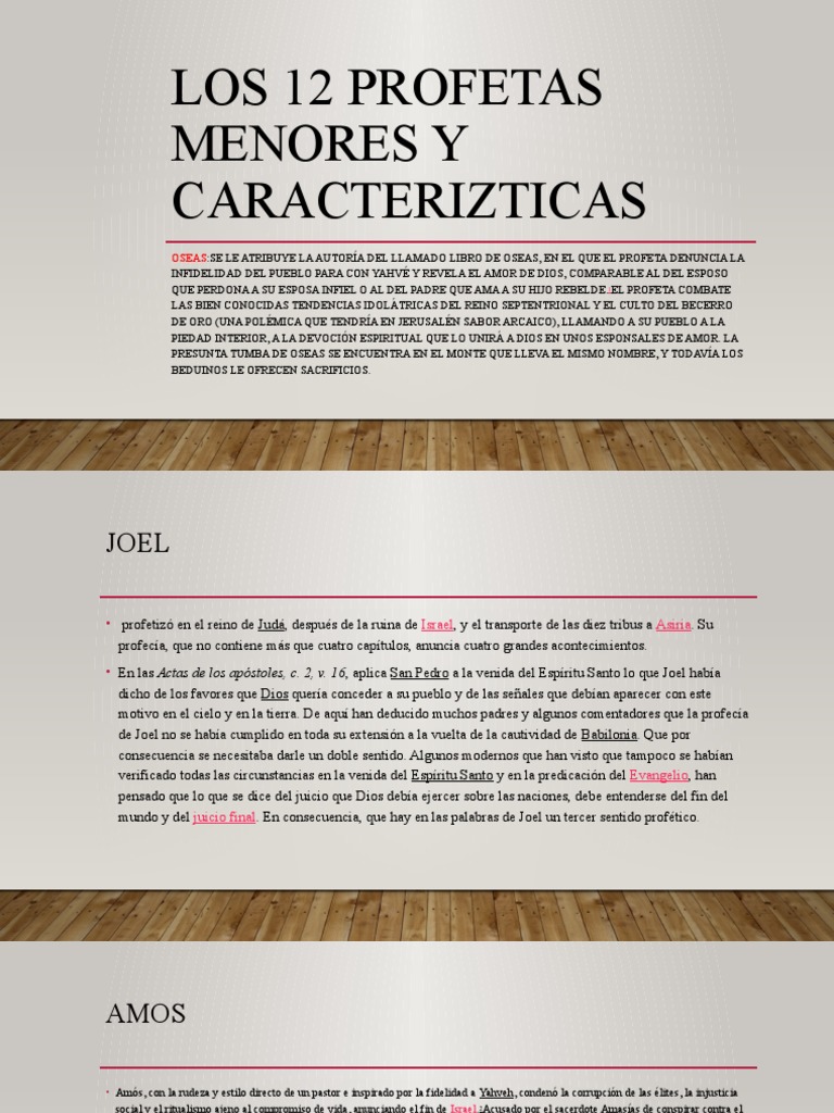 Los 12 Profetas Menores y Caracterizticas | PDF | Libro de malachi ...