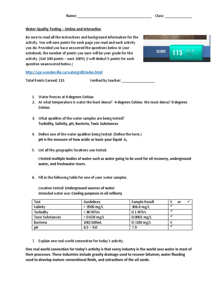 Water Quality Testing | PDF