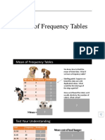 Mean of Frequency Tables