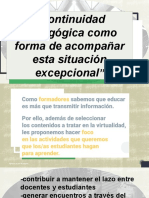 PANDEMIA Y CONTINUIDAD PEDAGÓGOCA