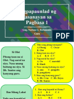 Pagpapaunlad NG Kasanayan Sa Pagbasa