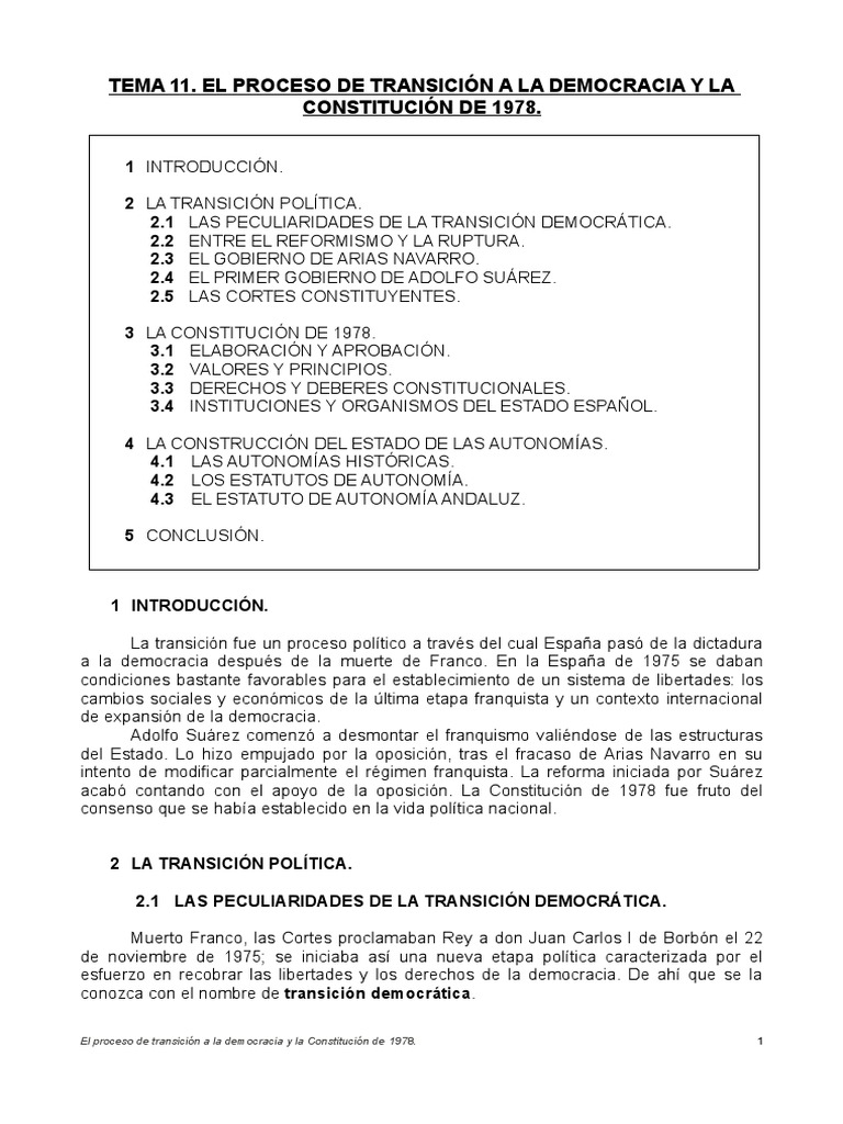 Tema 11. Transición | PDF | Democracia | Ideologías políticas