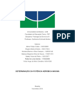 Relatório de Fisologia Do Exercício 3 - DETERMINAÇÃO DA POTÊNCIA AERÓBICA MÁXIMA