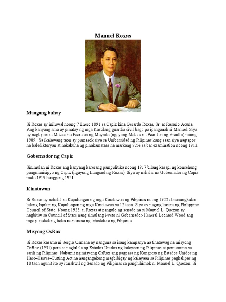 Manuel Roxas PDF