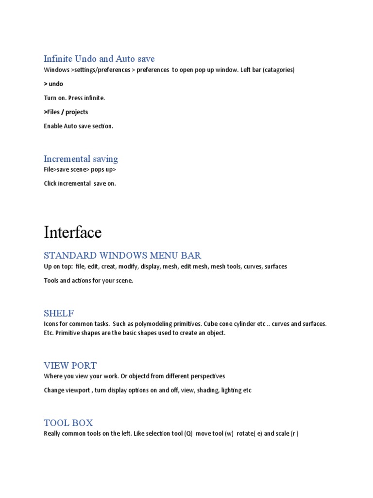 Autodesk MAYA Exam Notes and Tips | PDF | Vertex (Geometry) | Software