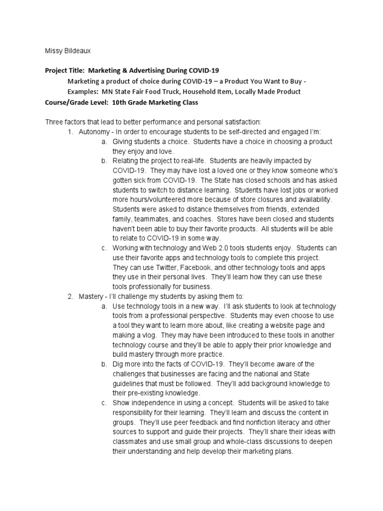 Explanation Of Autonomy Mastery And Purpose Pdf Lesson Plan