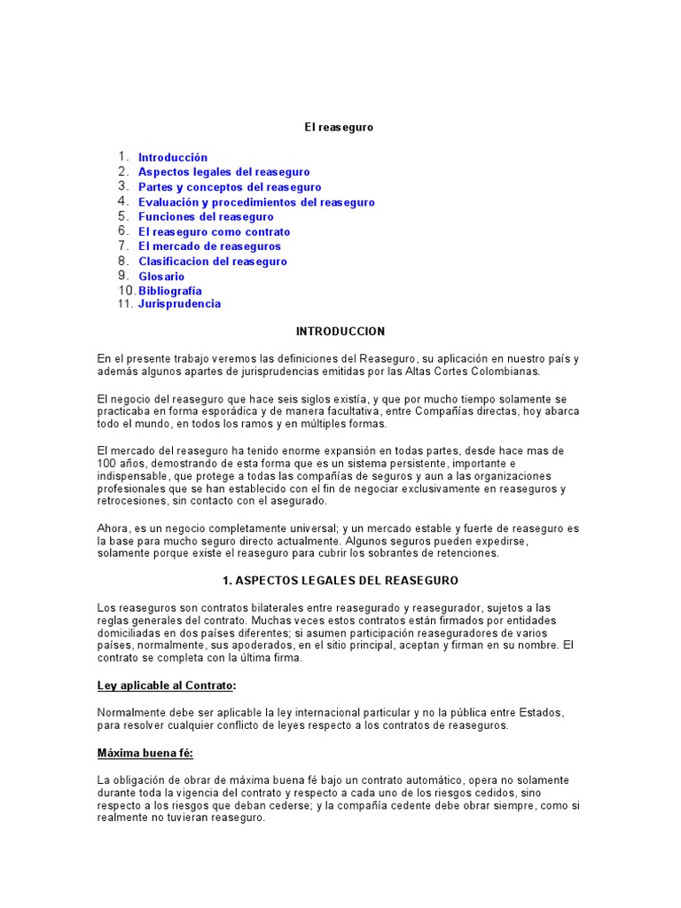 El Reaseguros | PDF | Reaseguro | Póliza de seguros