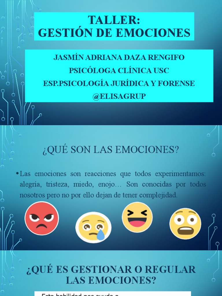 Taller de Gestión de Emociones | PDF | Relaciones personales, crianza y ...