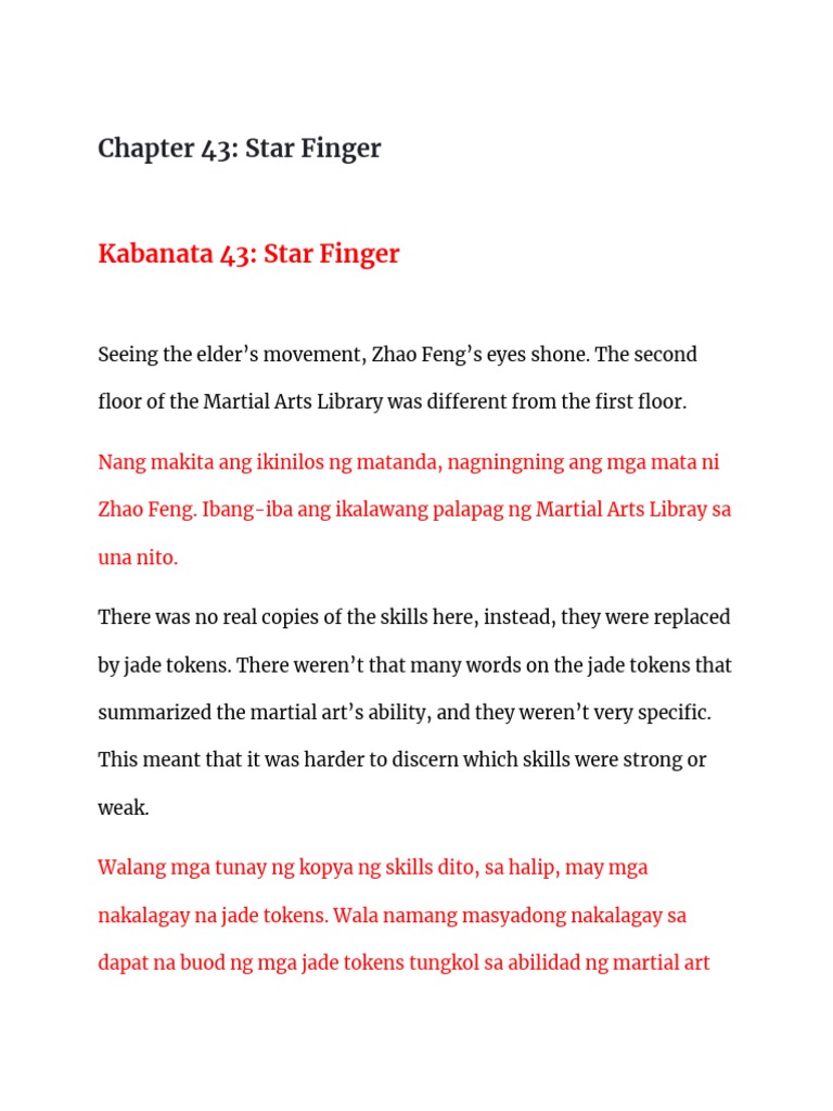 Star Finger: Mastering Peak Martial Arts | PDF